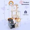 63 Inch Multi-level Cat Tower with Scratching Board and Star Hanging Toys Ideal for Indoor Cats